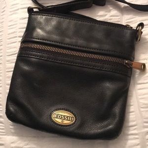 Black Fossil over the shoulder purse